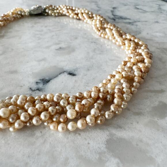 Vintage Multi Strand Pearl Necklace‎ - Picture 2 of 11